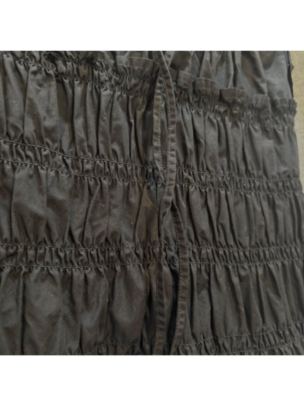 Free Assembly Black Ruffled Stretch Fit & Flare Mini Dress Smocked Bodice Size S - Picture 3 of 6
